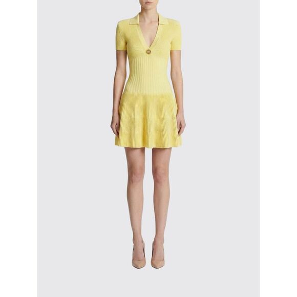 Balmain Dress Woman Yellow